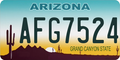 AZ license plate AFG7524