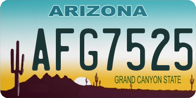 AZ license plate AFG7525