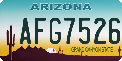 AZ license plate AFG7526
