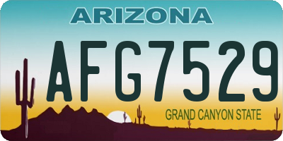 AZ license plate AFG7529