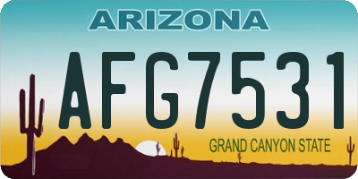 AZ license plate AFG7531