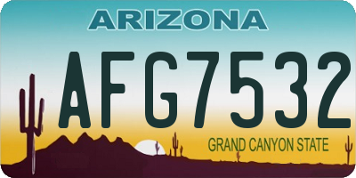 AZ license plate AFG7532