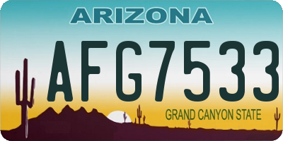 AZ license plate AFG7533