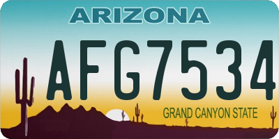 AZ license plate AFG7534