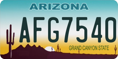 AZ license plate AFG7540