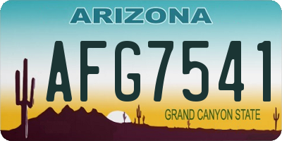 AZ license plate AFG7541