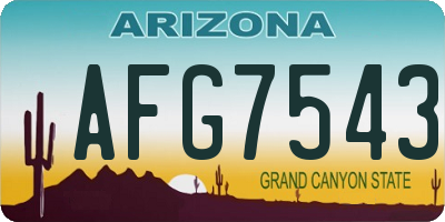 AZ license plate AFG7543
