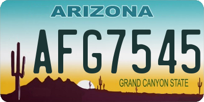 AZ license plate AFG7545