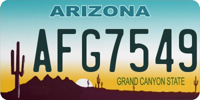 AZ license plate AFG7549