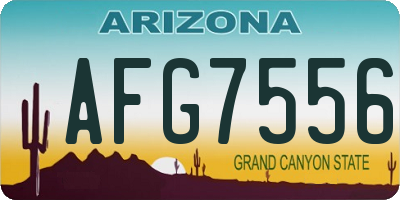 AZ license plate AFG7556