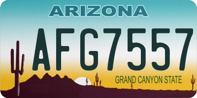 AZ license plate AFG7557