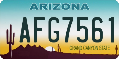 AZ license plate AFG7561