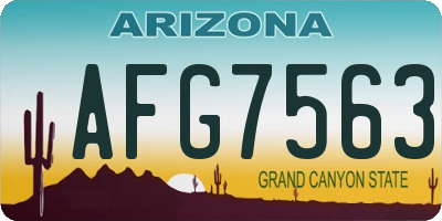 AZ license plate AFG7563