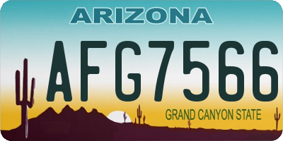 AZ license plate AFG7566