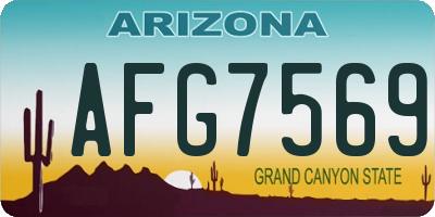 AZ license plate AFG7569