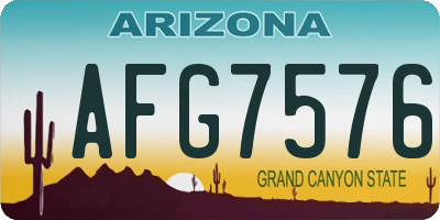 AZ license plate AFG7576