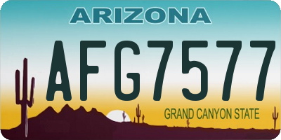 AZ license plate AFG7577