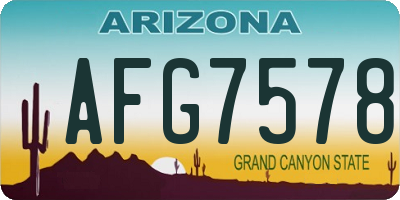 AZ license plate AFG7578