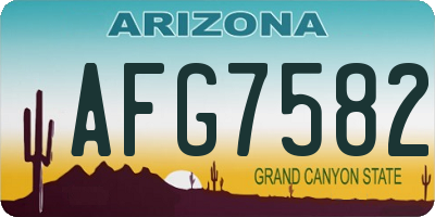 AZ license plate AFG7582