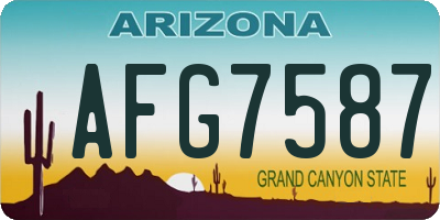 AZ license plate AFG7587