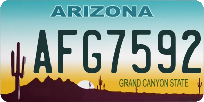AZ license plate AFG7592