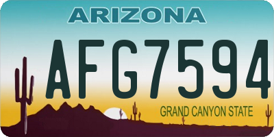 AZ license plate AFG7594