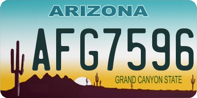 AZ license plate AFG7596