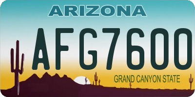 AZ license plate AFG7600