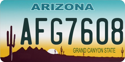 AZ license plate AFG7608