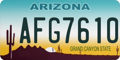 AZ license plate AFG7610