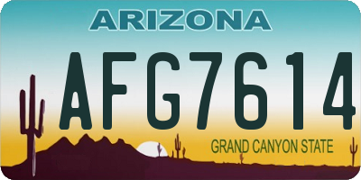 AZ license plate AFG7614