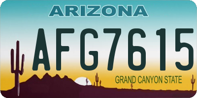 AZ license plate AFG7615
