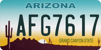 AZ license plate AFG7617