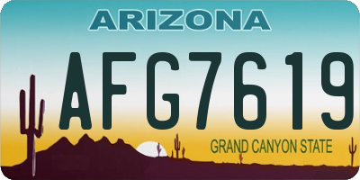 AZ license plate AFG7619