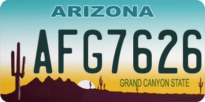 AZ license plate AFG7626