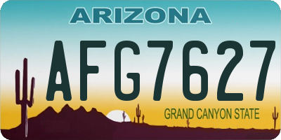 AZ license plate AFG7627