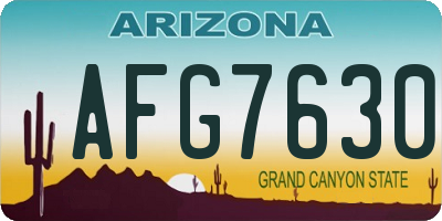 AZ license plate AFG7630