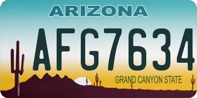 AZ license plate AFG7634
