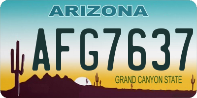 AZ license plate AFG7637