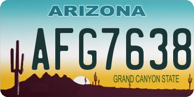 AZ license plate AFG7638