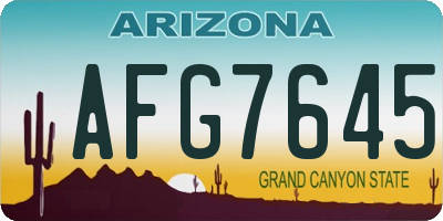 AZ license plate AFG7645