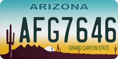 AZ license plate AFG7646