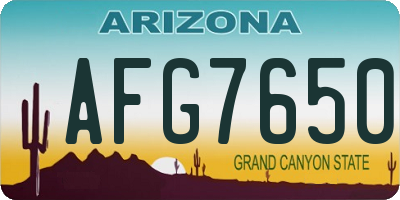 AZ license plate AFG7650