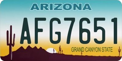 AZ license plate AFG7651