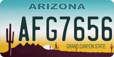 AZ license plate AFG7656