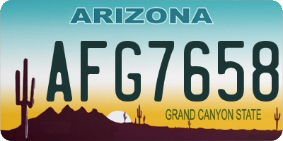 AZ license plate AFG7658
