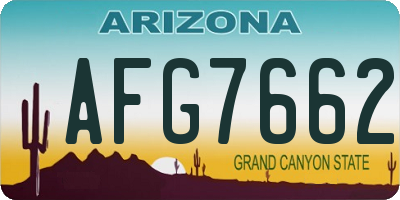 AZ license plate AFG7662