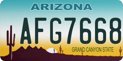 AZ license plate AFG7668