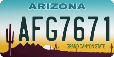 AZ license plate AFG7671