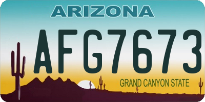 AZ license plate AFG7673